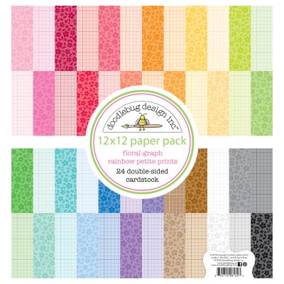 Doodlebug Floral-Graph Designpapier - Rainbow Petite Prints